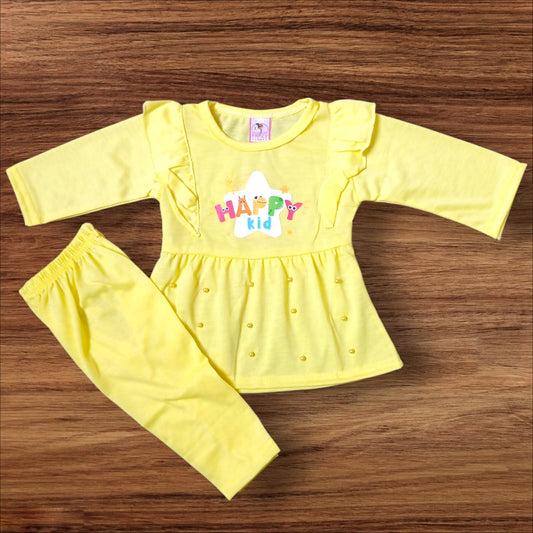 Baby Girl Frock Happy Kid (1 to 6 months) Yellow