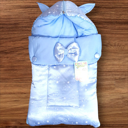 Baby Hooded Carry Nest Silk Blue