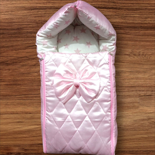 Baby Hooded Carry Nest Silk Pink