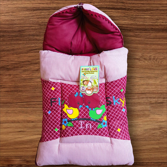 Baby Hooded Carry Nest Cotton Frisky Maroon