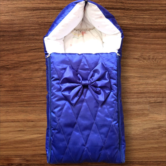 Baby Hooded Carry Nest Silk Navy Blue