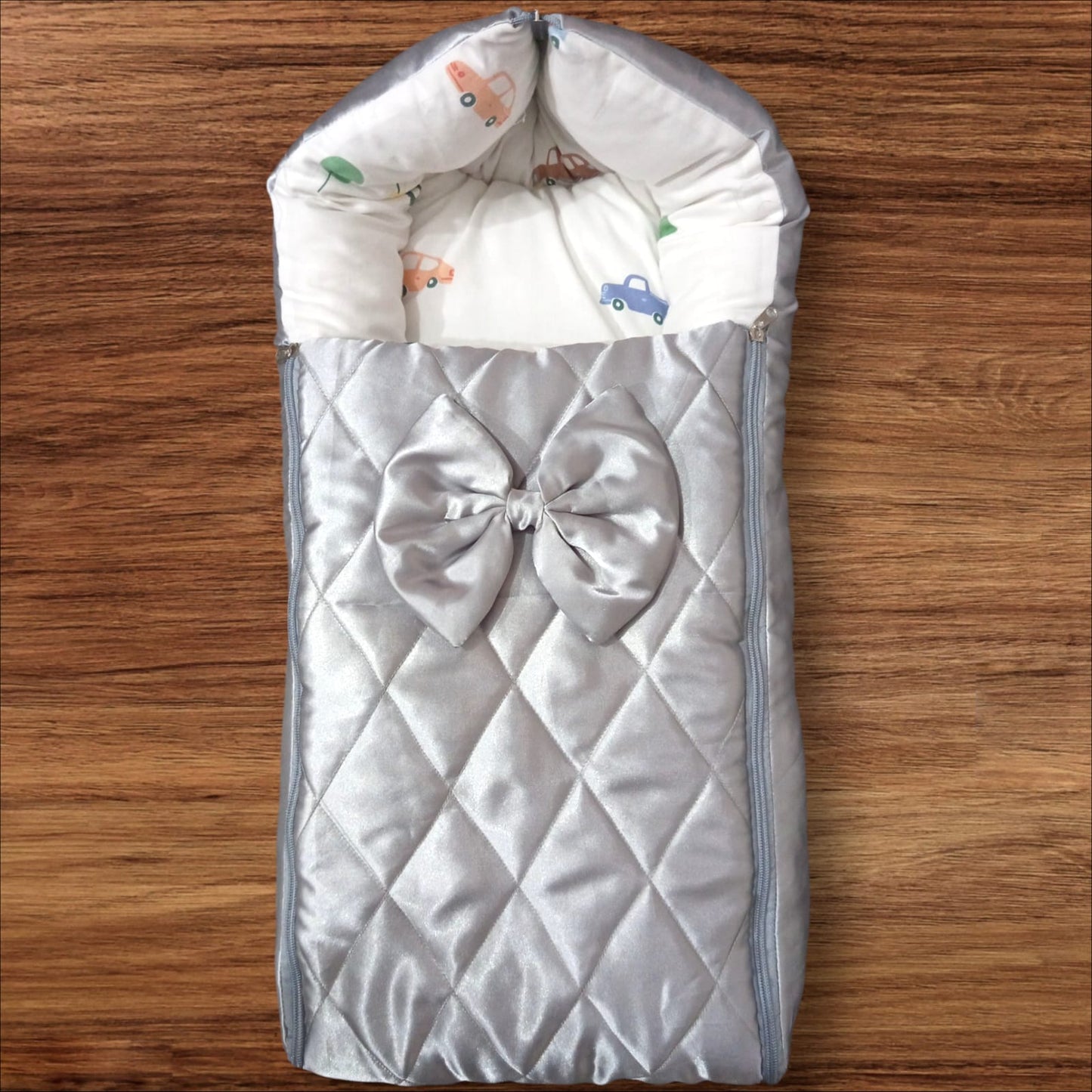 Baby Hooded Carry Nest Silk Grey