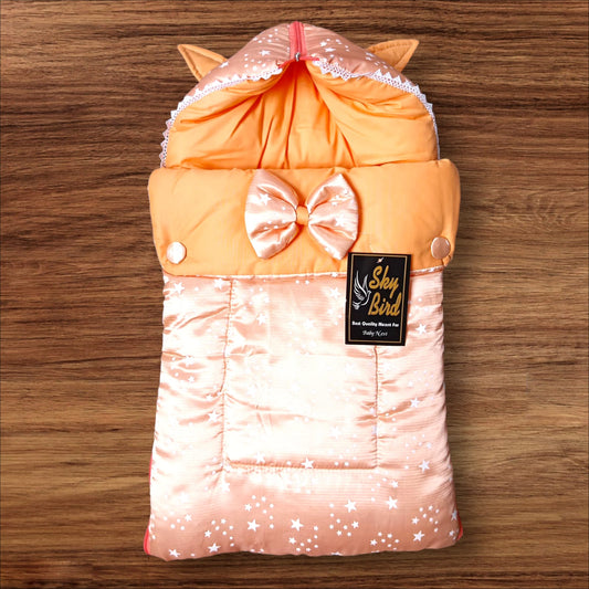 Newborn Baby Hooded Carry Nest Silk Peach