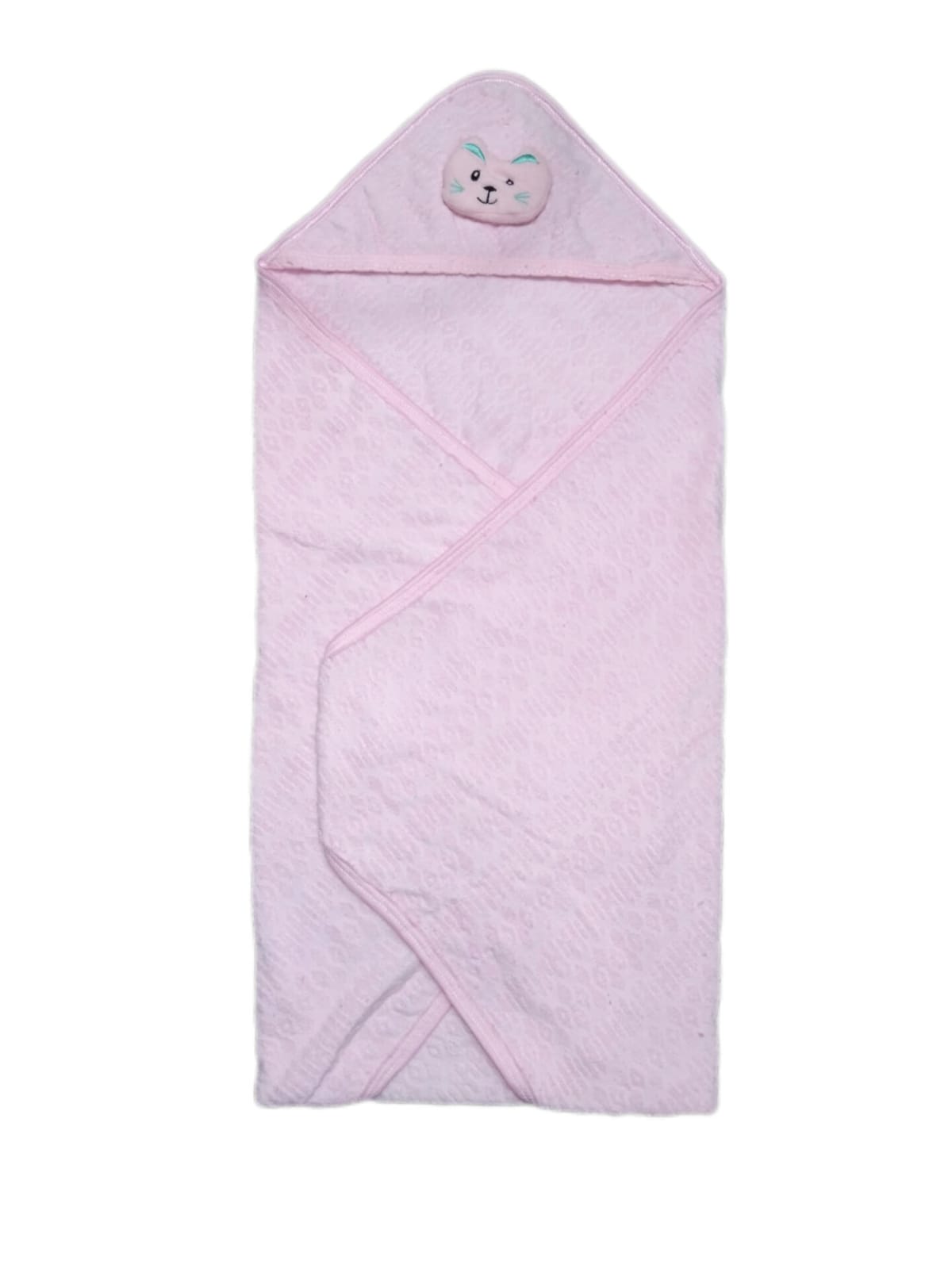 New Born Baby Hooded Wrapping Towel Coloured Pink **