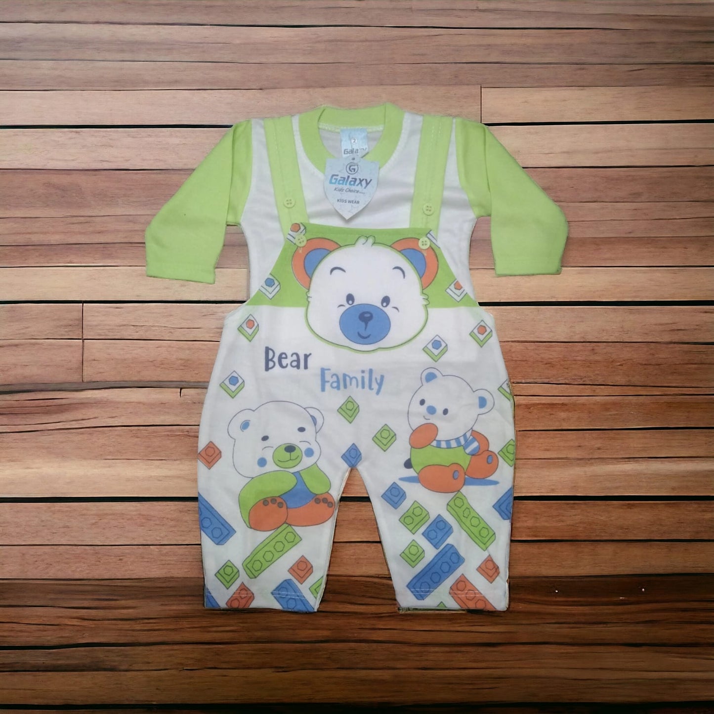 Baby Romper Bear Green (1 to 6 months)