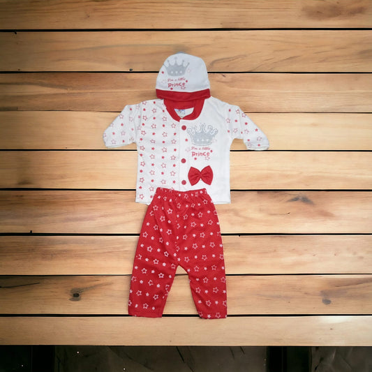 New Born Baby Suit Prince Red