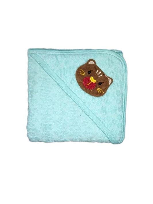 New Born Baby Hooded Wrapping Towel Coloured Blue