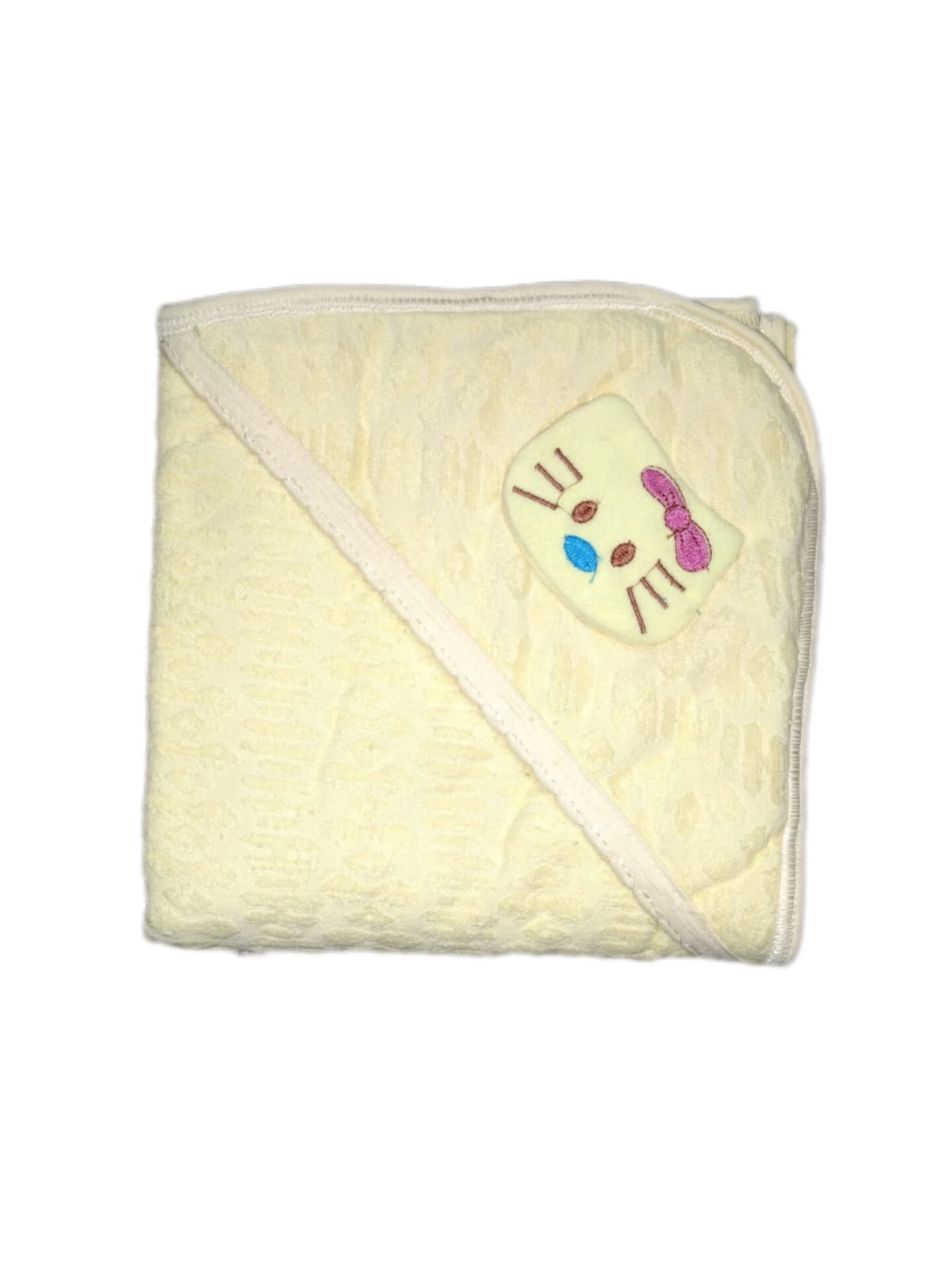 New Born Baby Hooded Wrapping Towel Coloured Peach