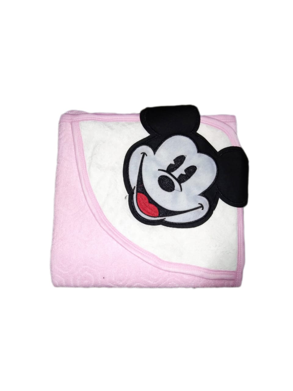 New Born Baby Hooded Wrapping Towel Micky Pink **