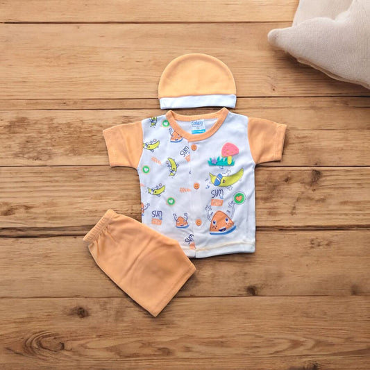 New Born Baby Suit Summer Peach