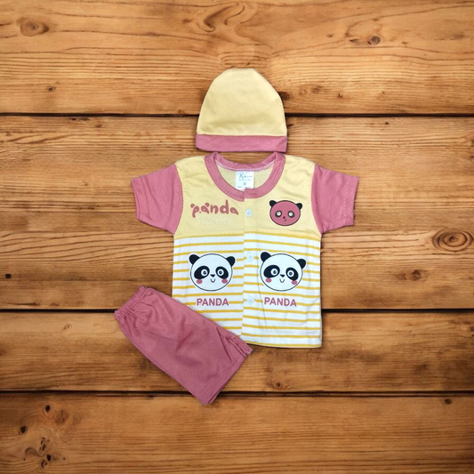 New Born Baby Suit Panda yellow