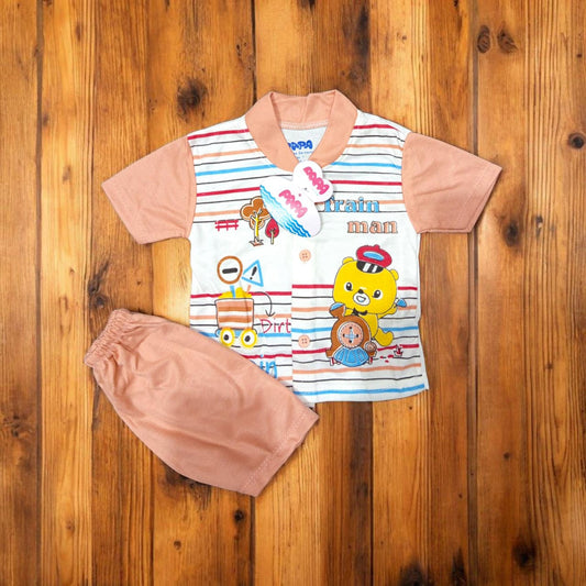 Baby Suit Baby Train Man Peach (1 to 6 Months) **