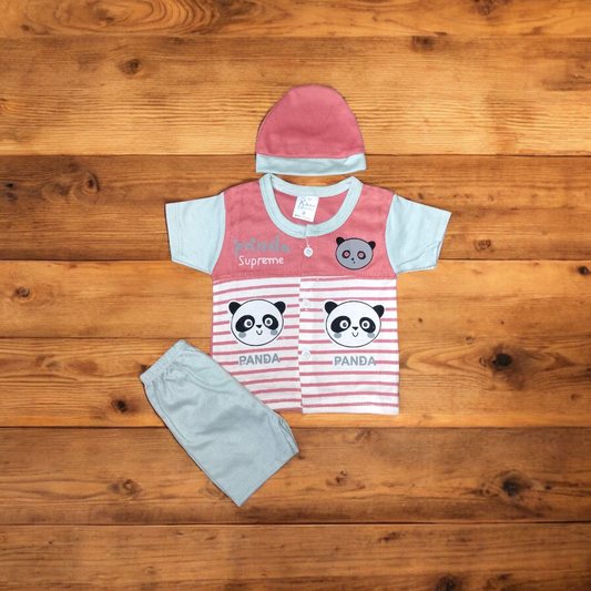 New Born Baby Suit Panda Peach