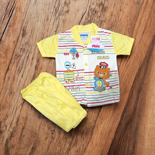Baby Suit Baby Train Man Yellow (1 to 6 Months) **