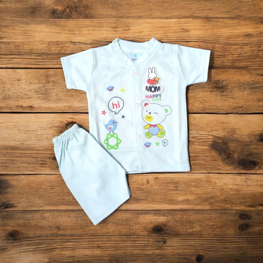 Baby Suit Happy Love Blue (1 to 6 Months) **
