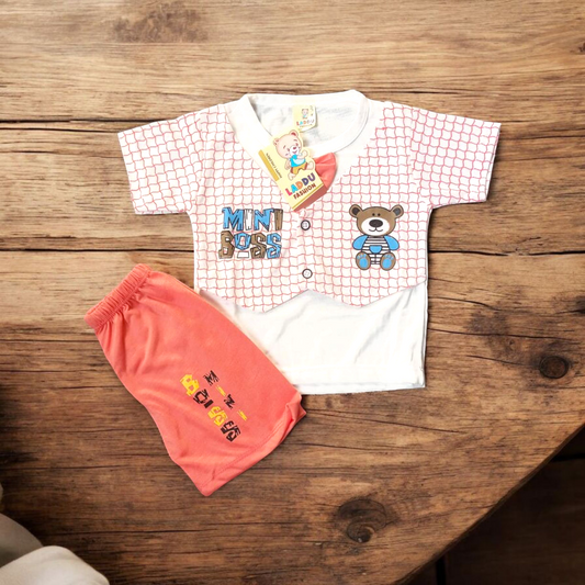 Baby Suit Mini Boss Dark Pink (1 to 6 Months) **